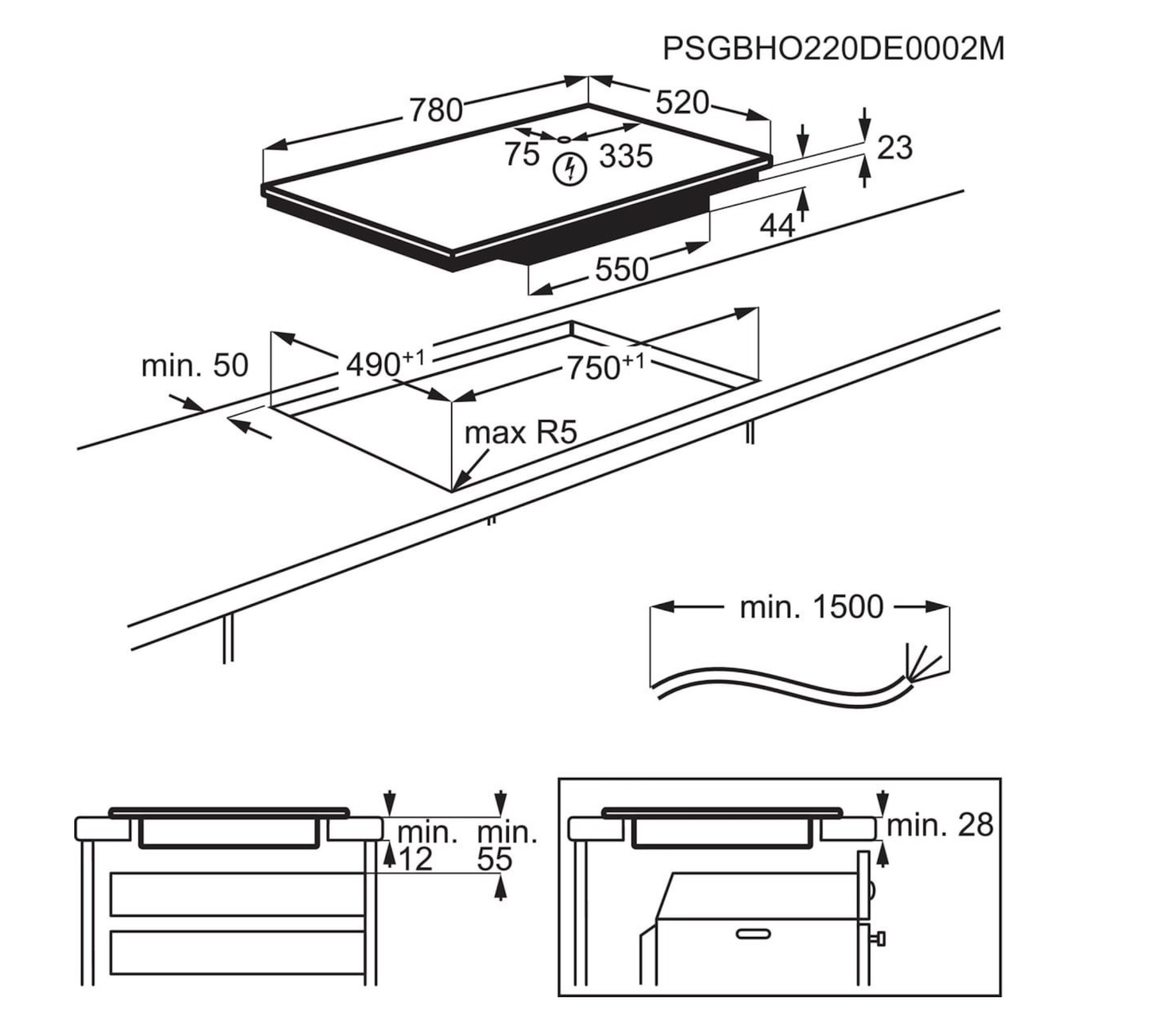 AEG NII84B10FB 7000 inductiekookplaat - 80cm