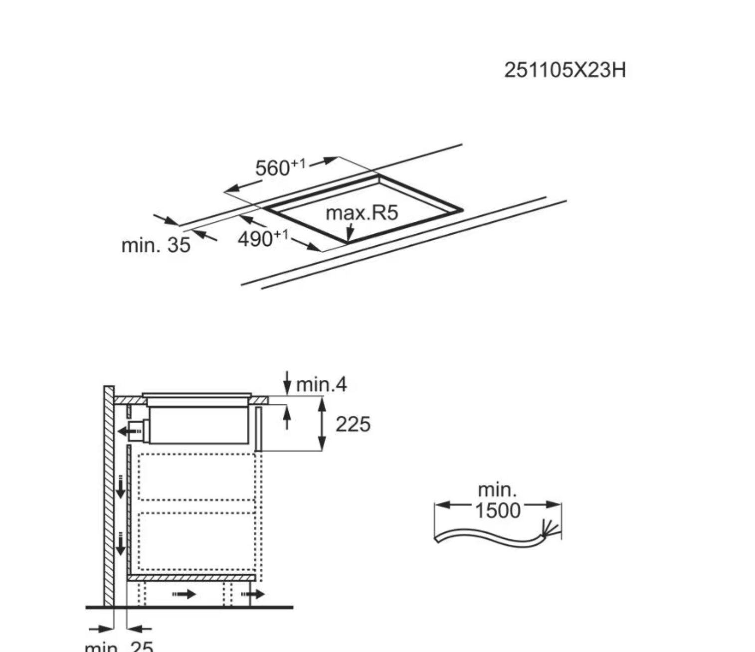 AEG NCT64B00CZ 6000 kookplaat met afzuiging - 60cm
