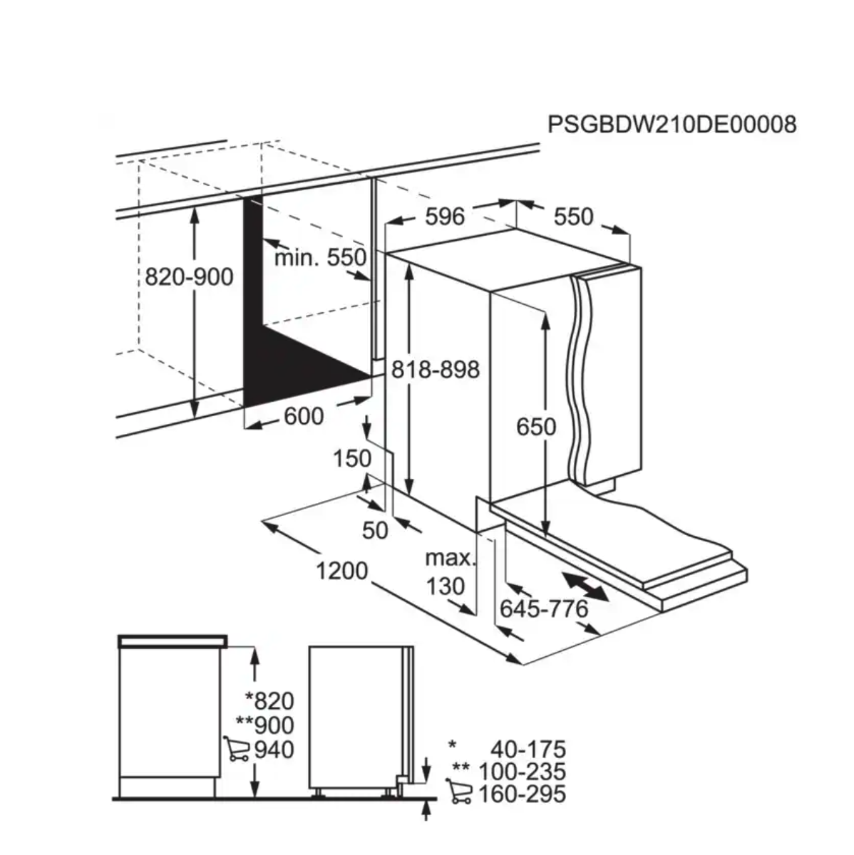 AEG FSK64610L 6000 vaatwasser volledig integreerbaar