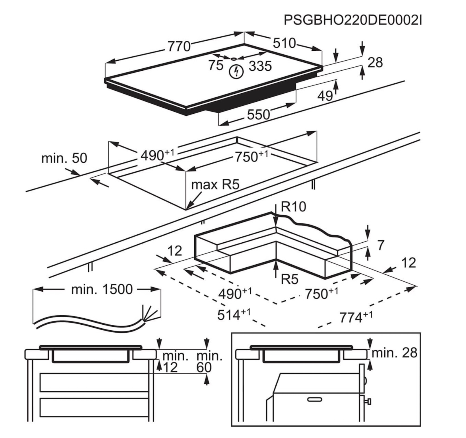AEG NII84F00IB 6000 inductiekookplaat - 80cm