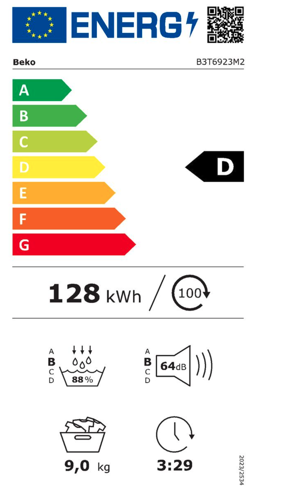 BEKO B3T6923M2 droogkast
