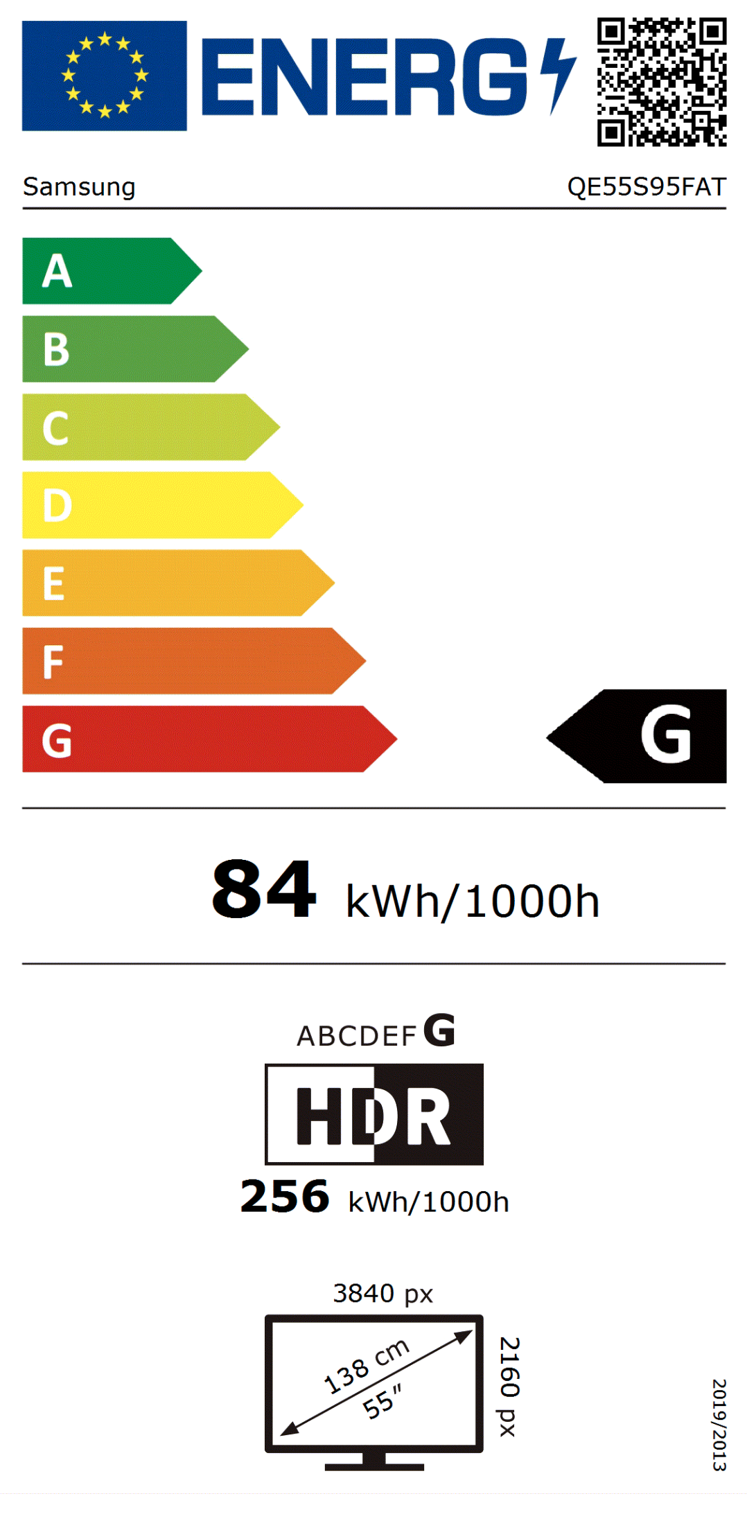SAMSUNG QE55S95FATXXN televisie 4K UHD - 55''