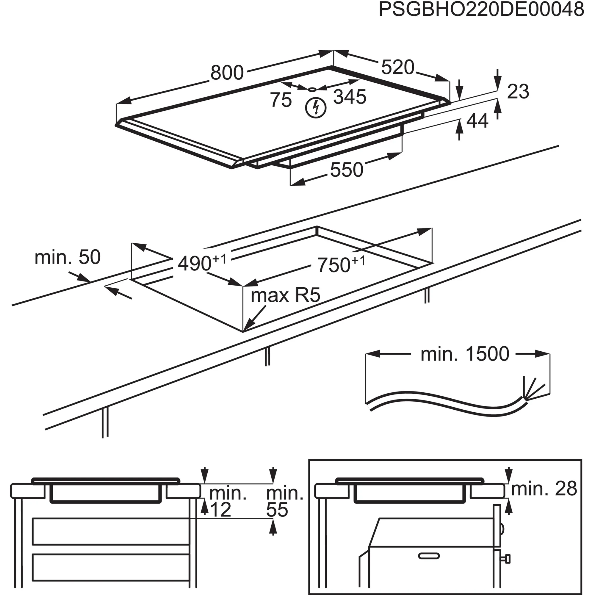AEG NIK85M00AZ 6000 inductiekookplaat - 80cm