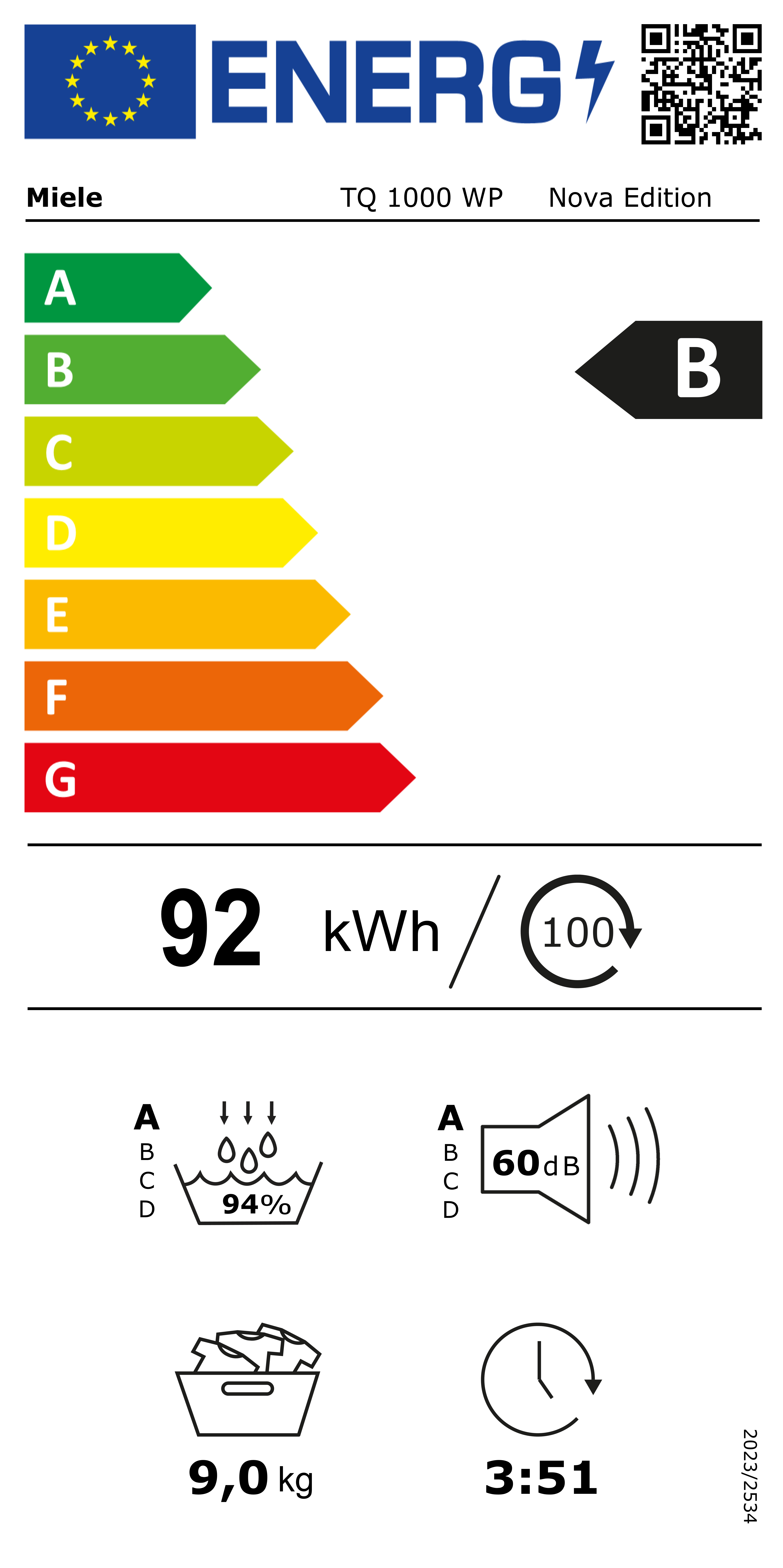 MIELE TQ1000WP NOVA droogkast