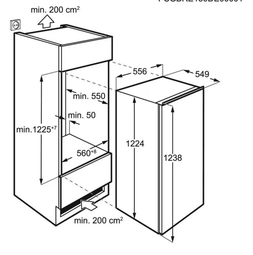 AEG NSF5O12EF 5000 koelkast met vriesvak  - 122cm