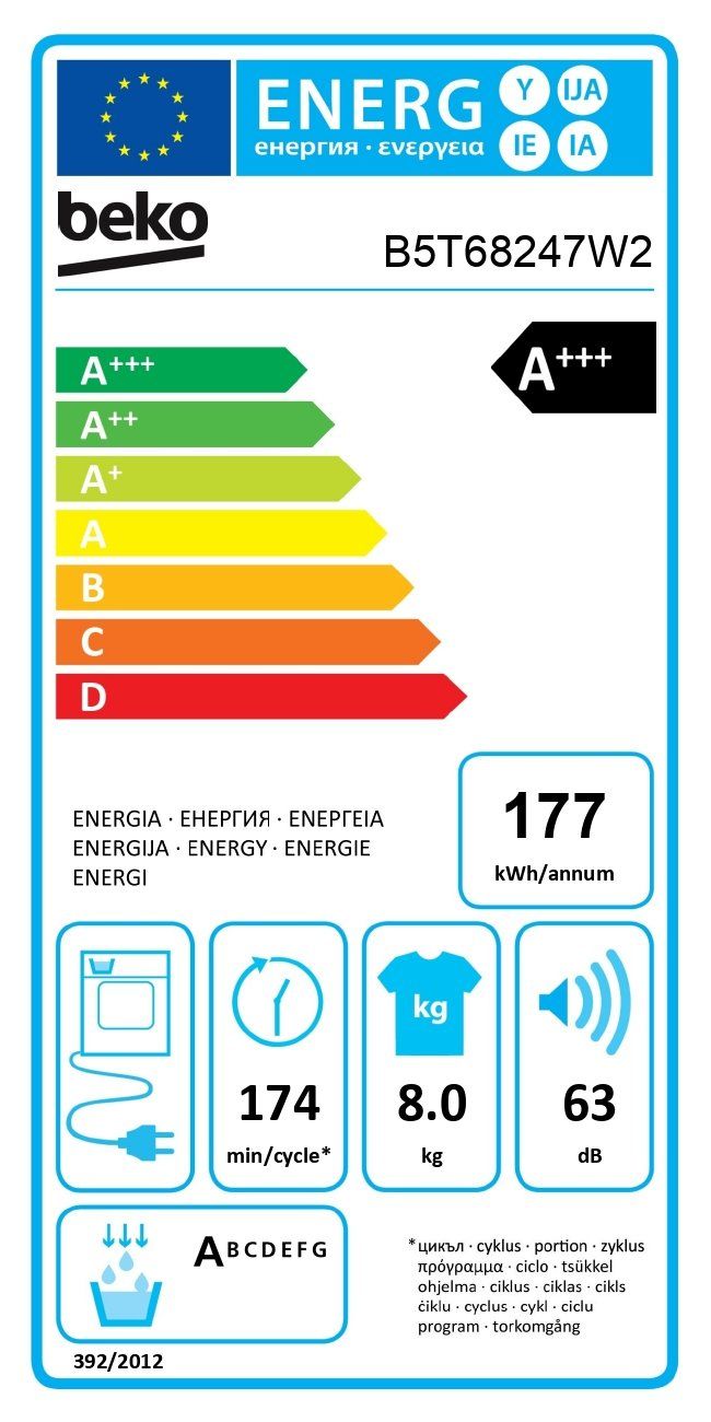 BEKO B5T68247W2 droogkast - warmtepomp