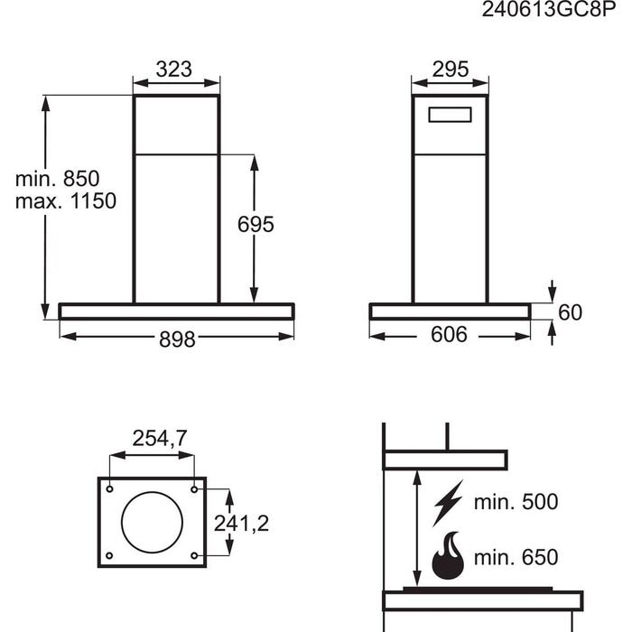 AEG GI87D91CB 8000 eilanddampkap - 90cm