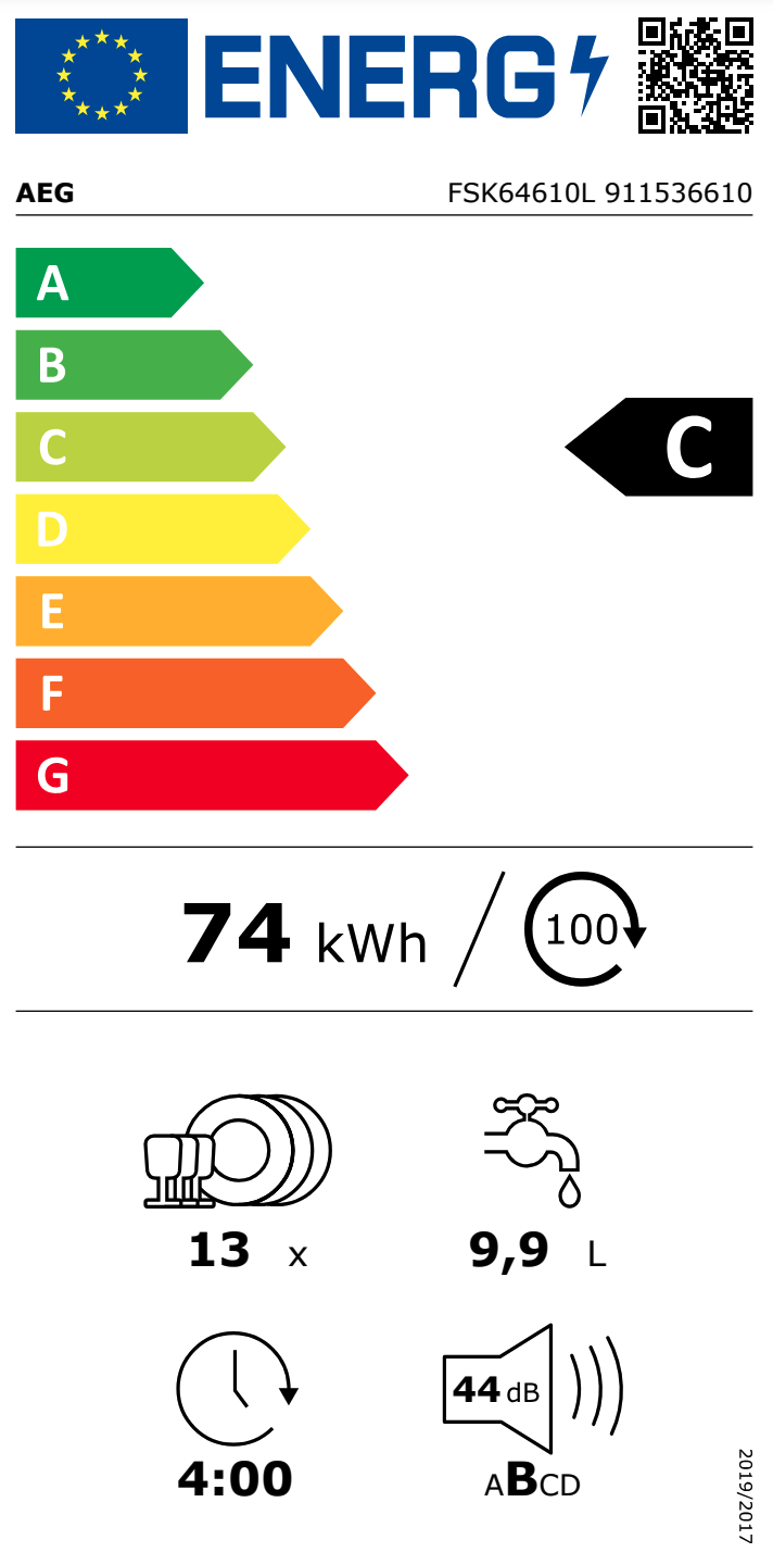 AEG FSK64610L 6000 vaatwasser volledig integreerbaar
