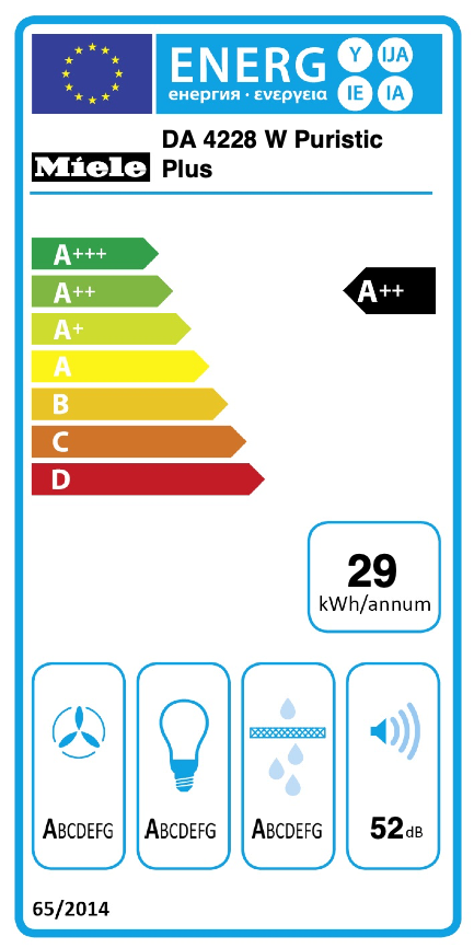 MIELE DA4228W wandschouwdampkap - 120cm