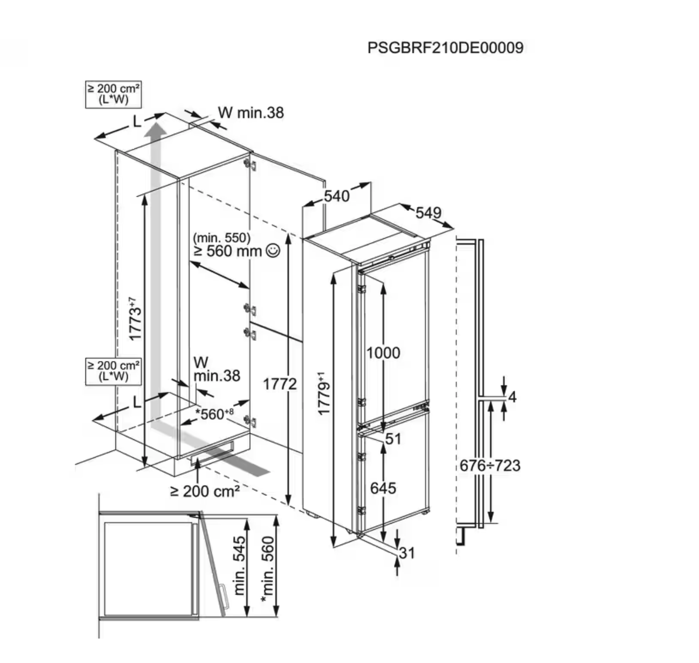 AEG NSC7C181DS 7000 koel-/vriescombinatie - 177cm