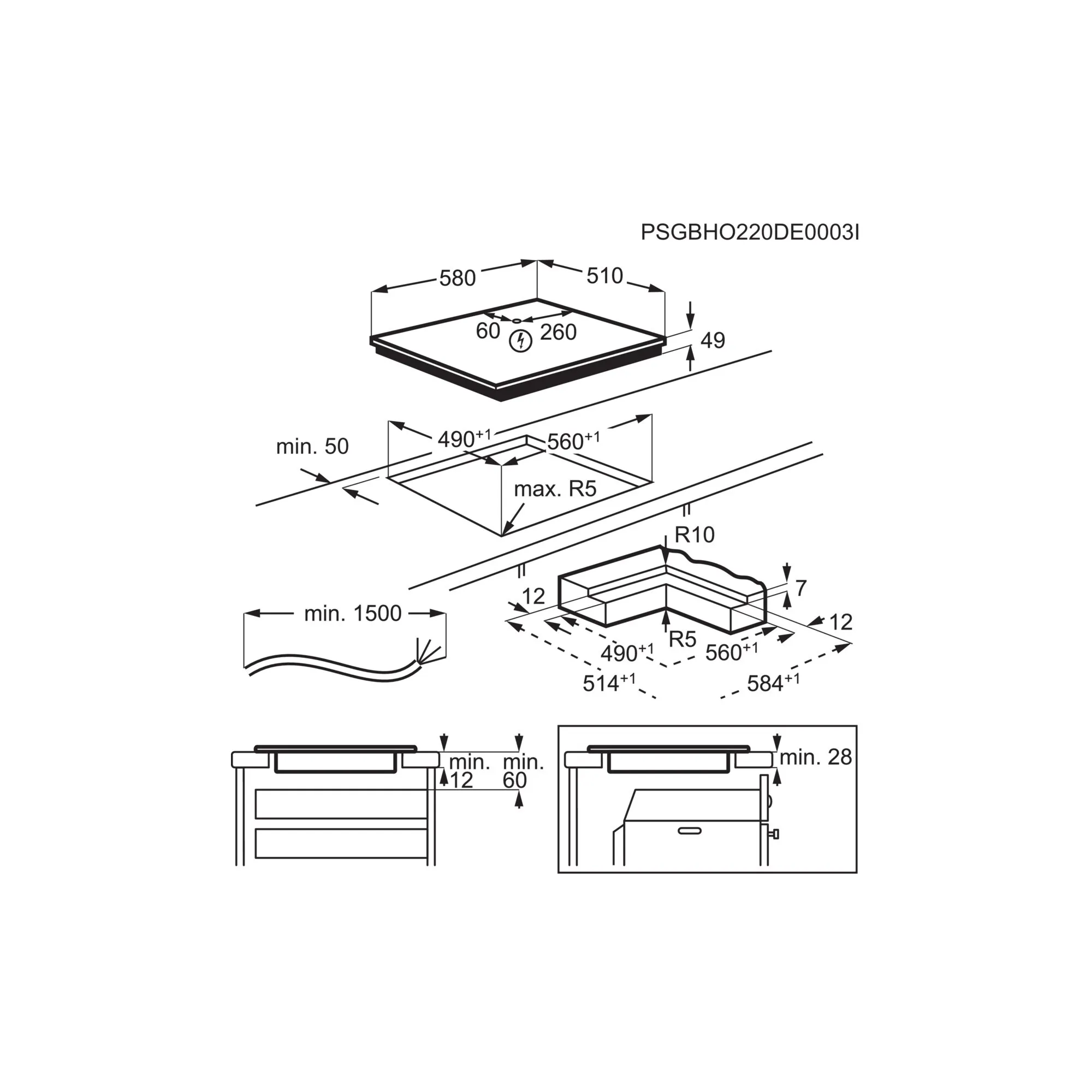 AEG NII64B10IB 7000 inductiekookplaat - 60cm