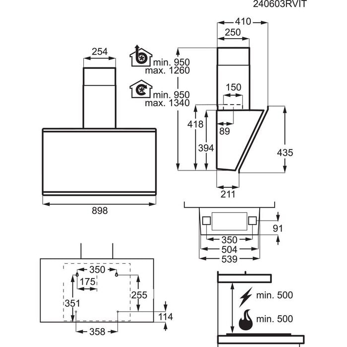 AEG GV77D91SB 7000 headfree dampkap - 90cm