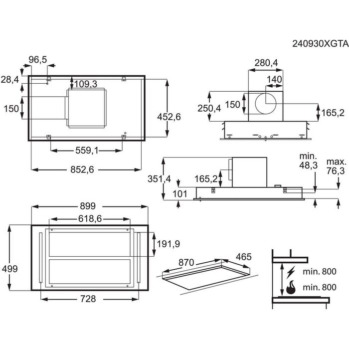 AEG NDC7791SW 7000 plafonddampkap - 90cm