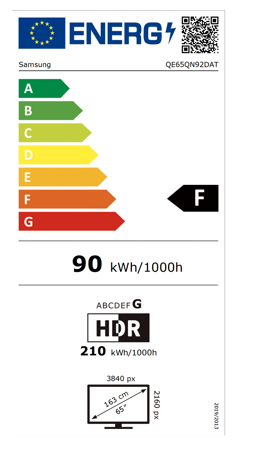 SAMSUNG QE65QN92DATXXN televisie 4K UHD - 65''