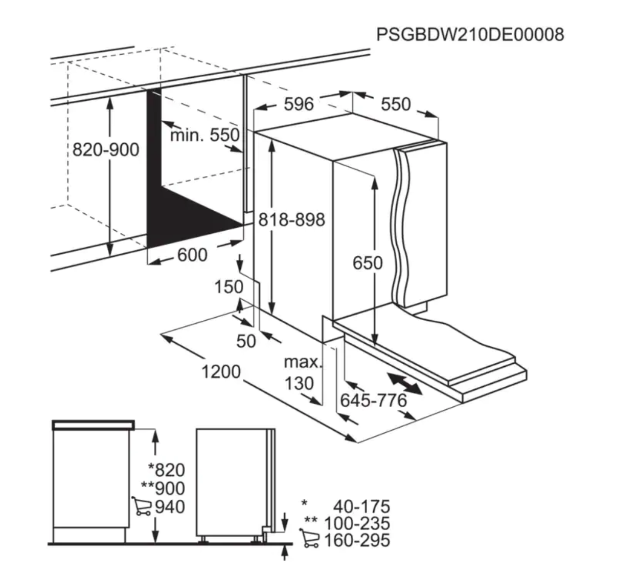 AEG FSK73607Z 7000 vaatwasser volledig integreerbaar