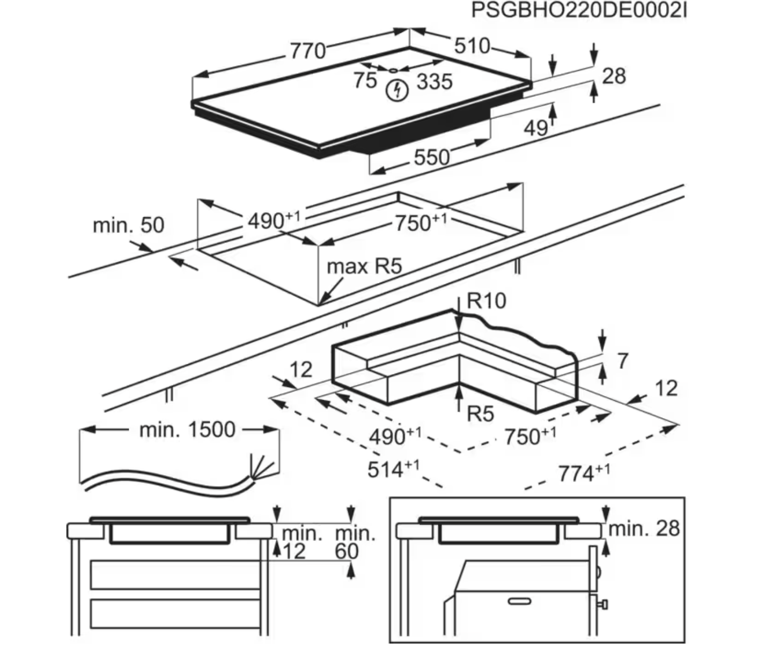 AEG NIK85M30IB 8000 inductiekookplaat - 80cm