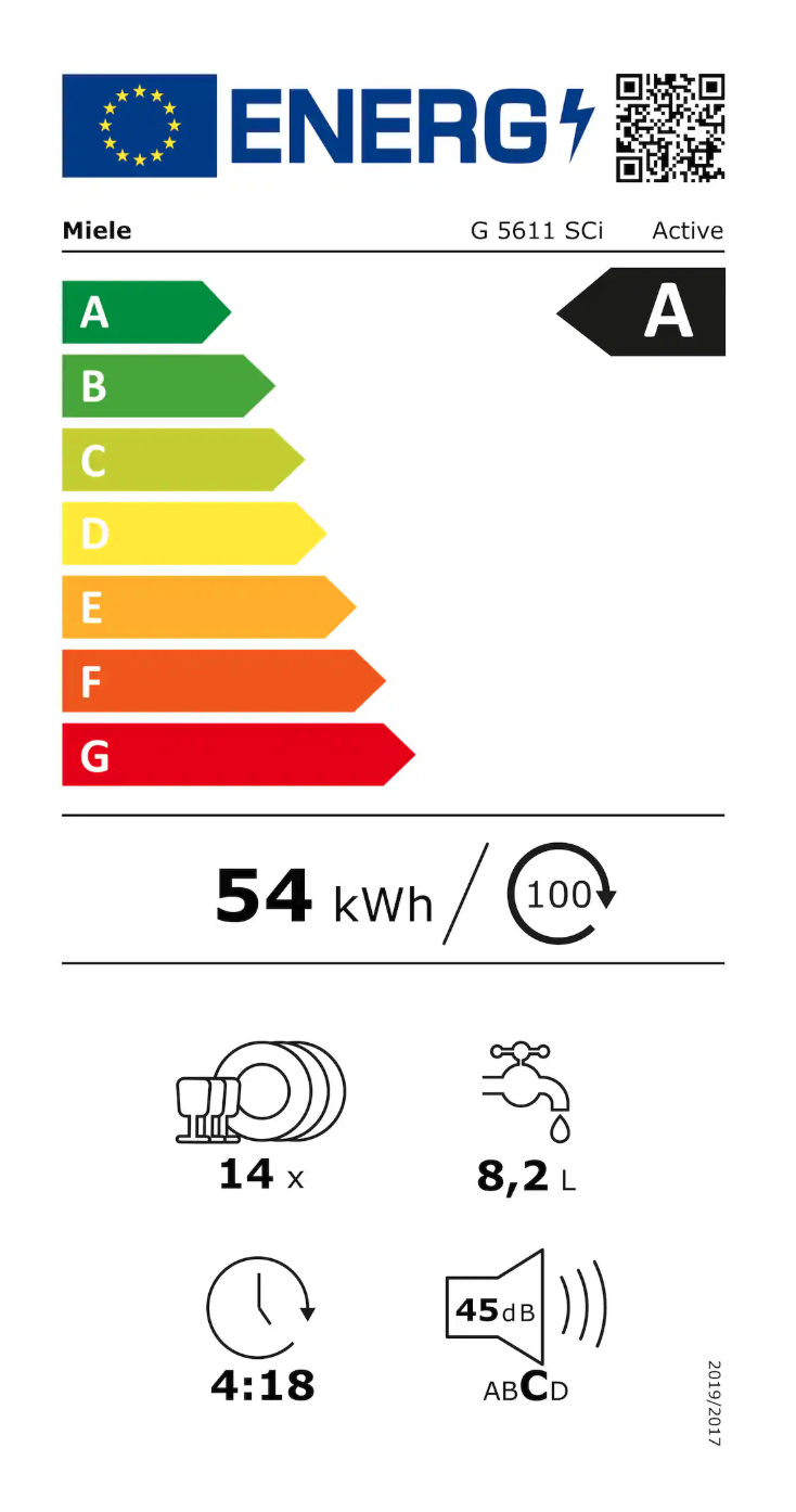 MIELE G5611SCIACTIVEBW vaatwasser met bedieningspaneel