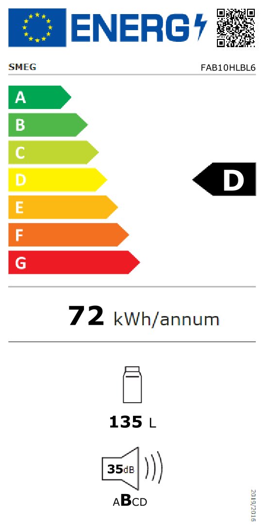 SMEG FAB10HLBL6 vrijstaande koelkast zonder vriesvak - 96cm