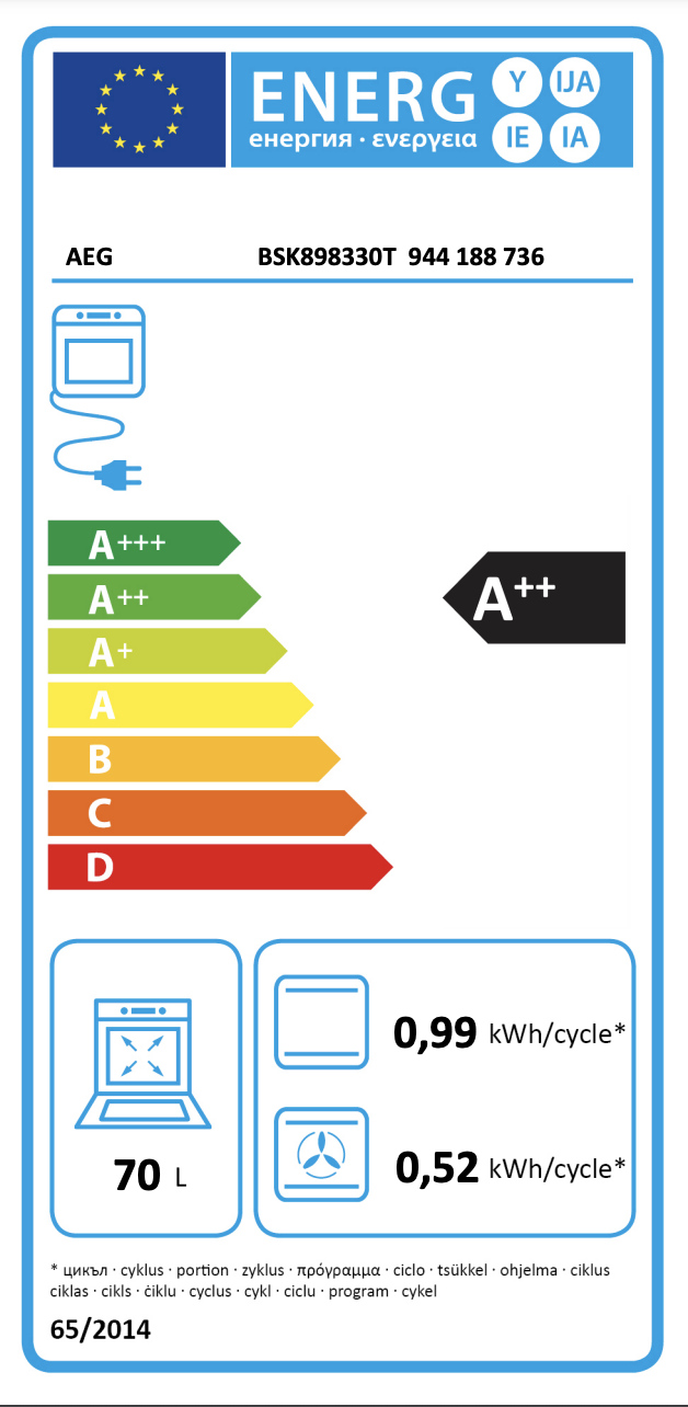 AEG BSK898330T 9000 multifunctionele oven met stoom - 60cm