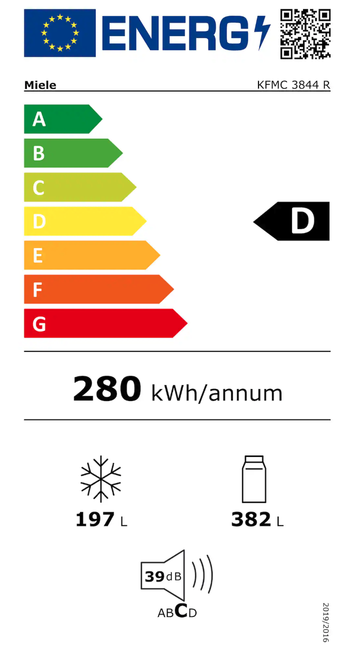 MIELE KFMC3844R koel-/vriescombinatie - 213cm