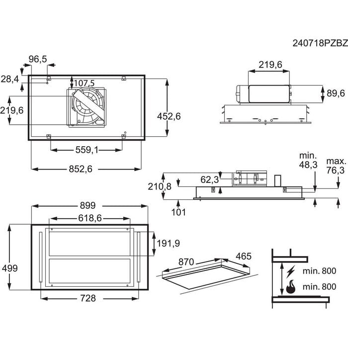 AEG NDC7792SB 7000 plafonddampkap - 90cm