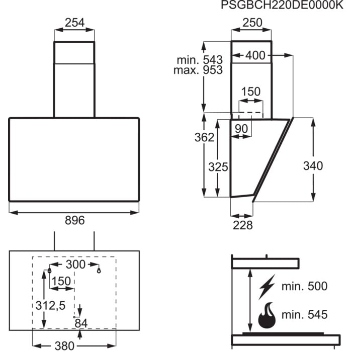 AEG DVK5961HB 7000 headfree dampkap - 90cm