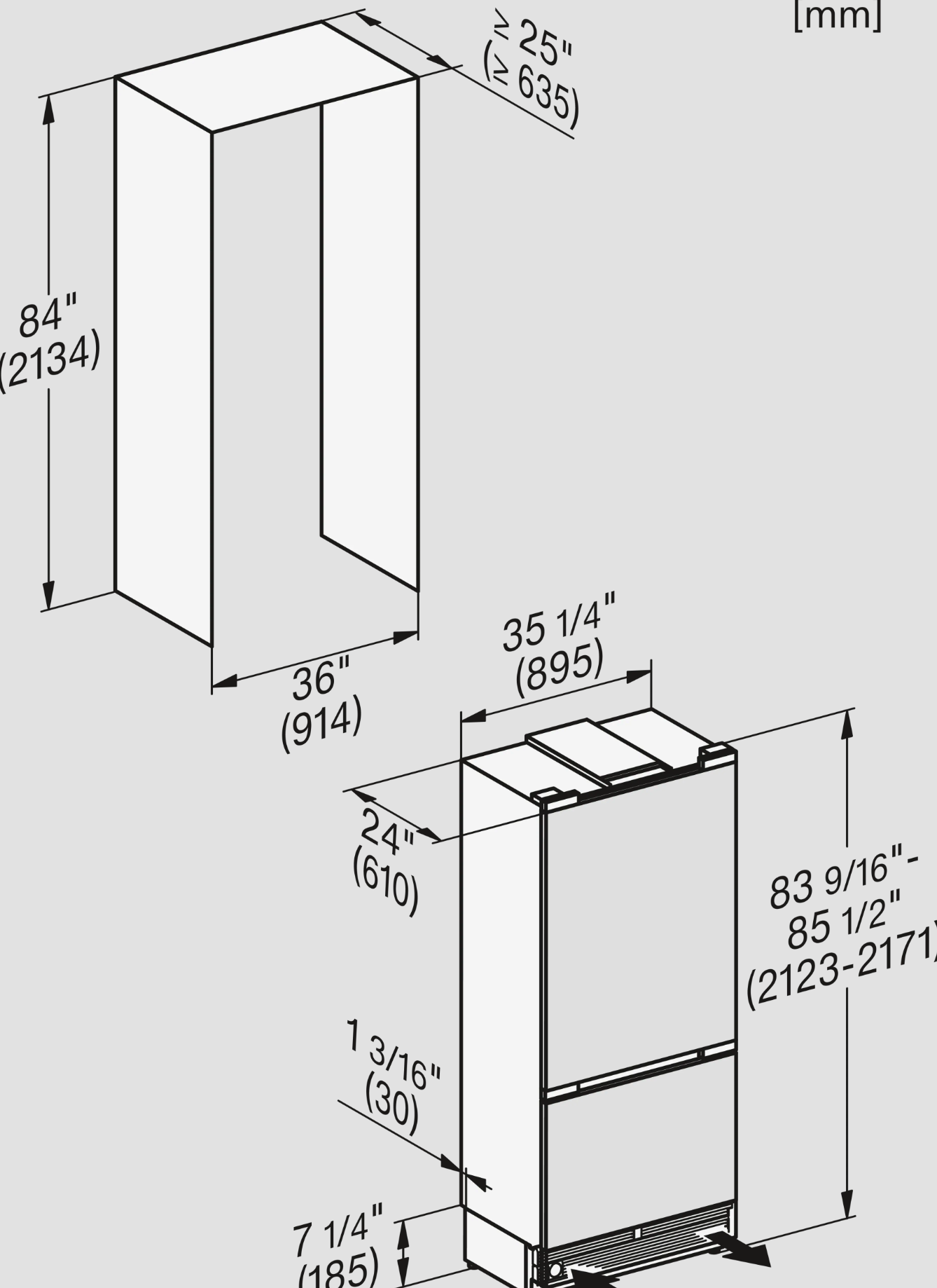 MIELE KFMC3844R koel-/vriescombinatie - 213cm